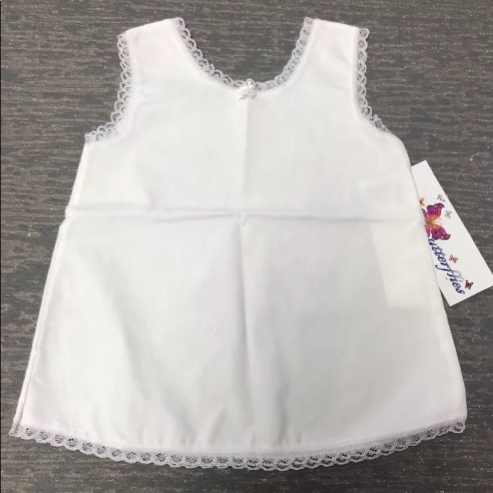 Infant Toddler Girls White A-Line Cotton Blend Easter Church Dress Slip NWT